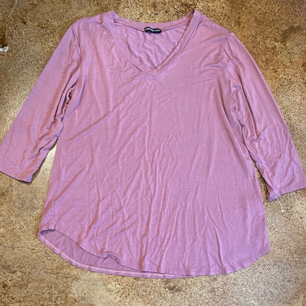 HEIMISH USA dusty rose super soft 3/4 sleeve tunic top